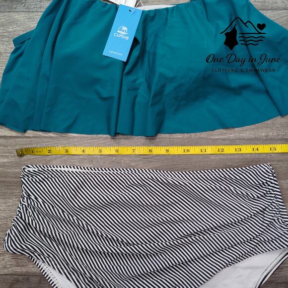 Cupshe High Waist Flounce Bikini Swimsuit Size L - Picture 5 of 7